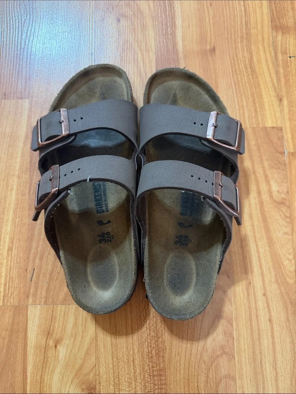 Birkenstock Kids Brown Double-Strap Buckle Sandals